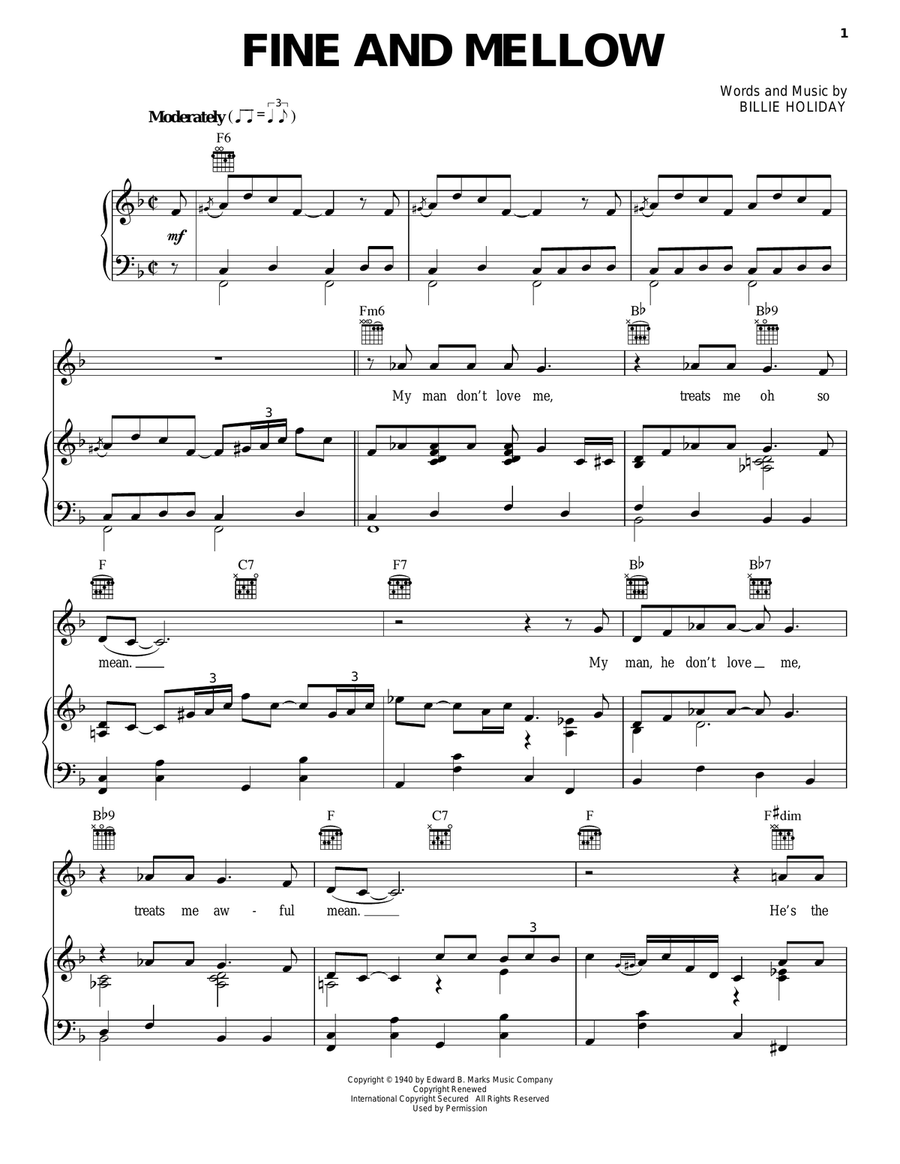 Fine And Mellow Fine And Mellow Guitar scores gallery preview page 1