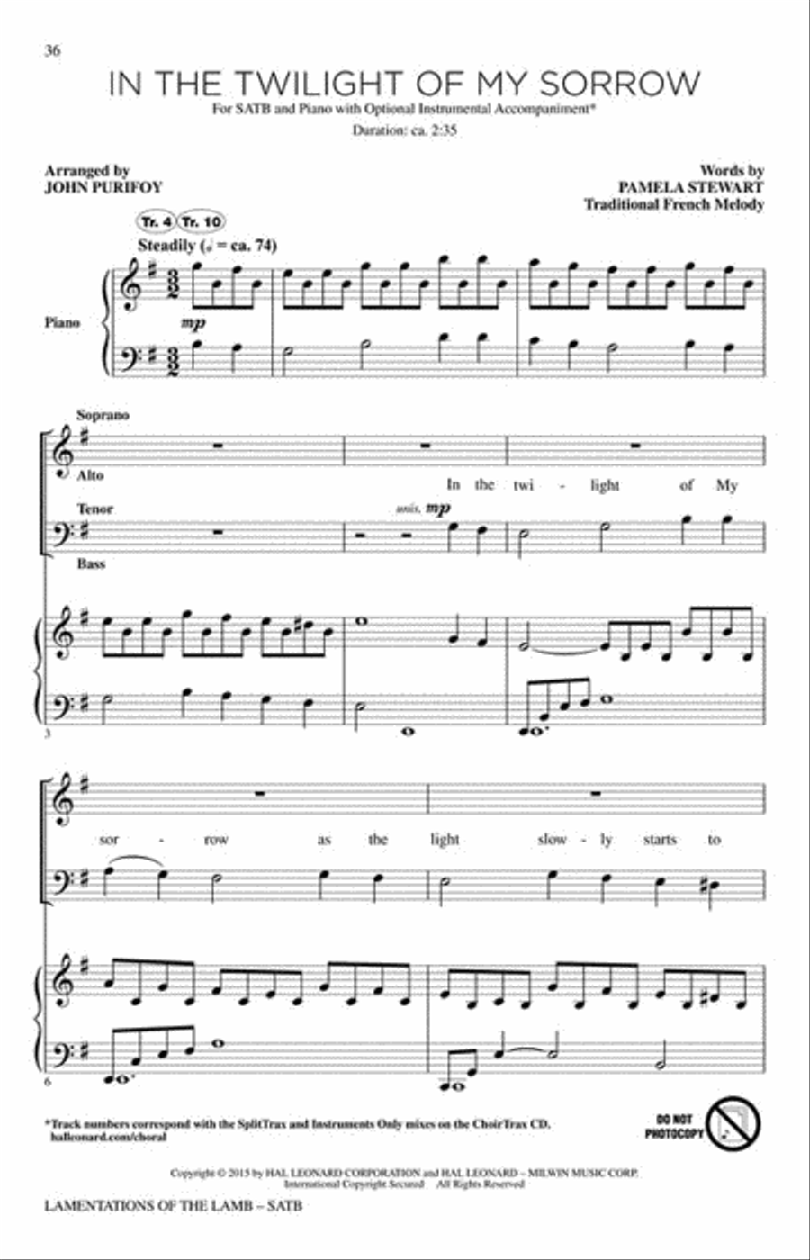 Lamentations of the Lamb 4-Part scores gallery preview page 5