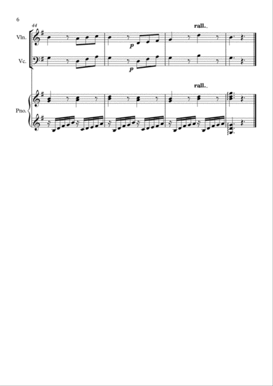 The Old Rugged Cross, for Piano Trio Piano Trio scores gallery preview page 6