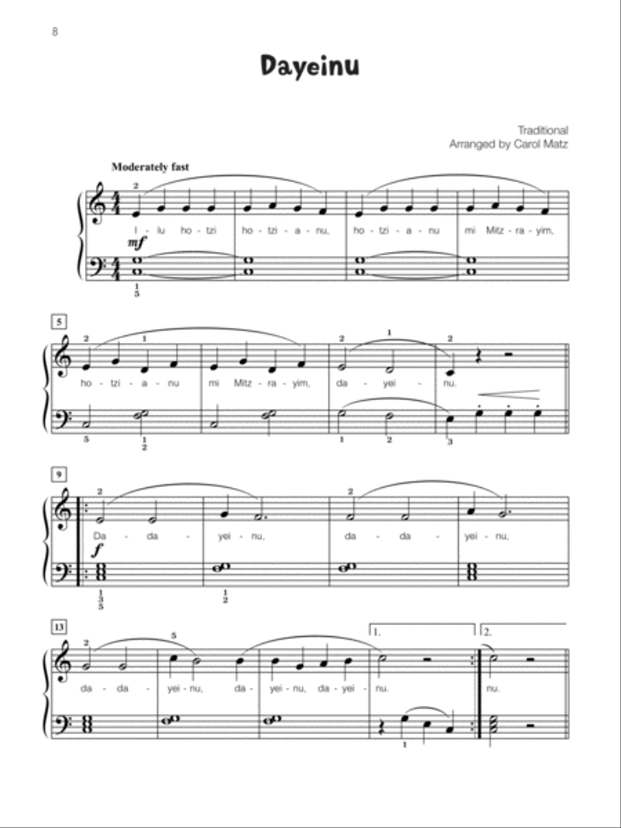 Famous & Fun Jewish Songs 1-3 (Value Pack) Piano Method scores gallery preview page 7