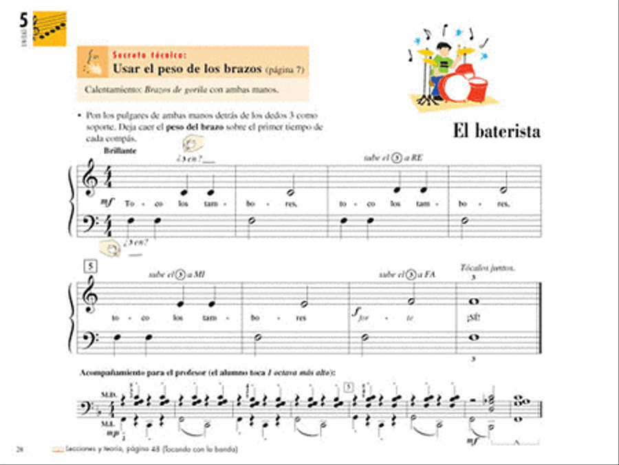 Técnica e Interpretación – Libro Dos de Dos – Nivel Elemental 1 Piano Method scores gallery preview page 6