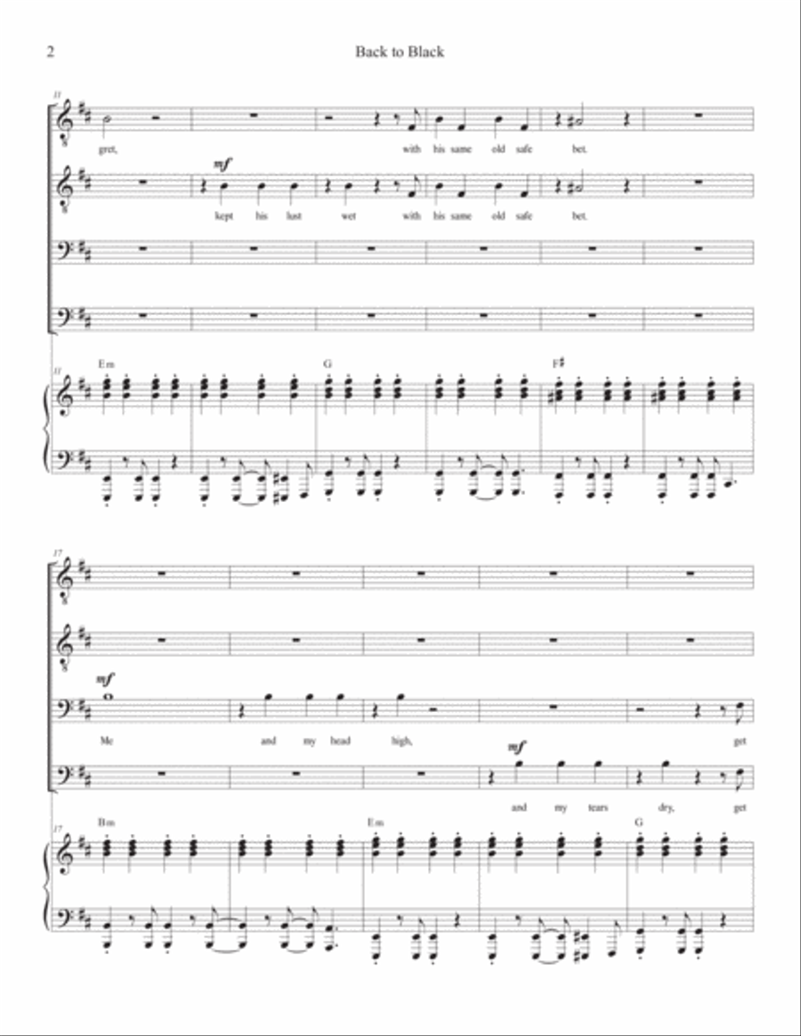 Back To Black Back To Black TTBB scores gallery preview page 2