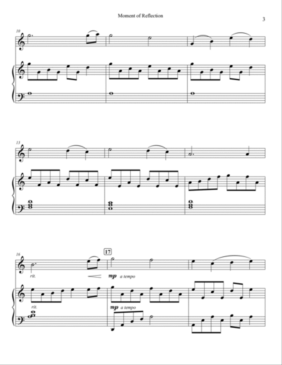 Moment of Reflection - Violin & Piano Violin Solo scores gallery preview page 3