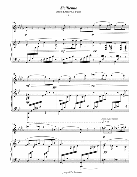 Fauré: Sicilienne for Oboe d'Amore & Piano image number null