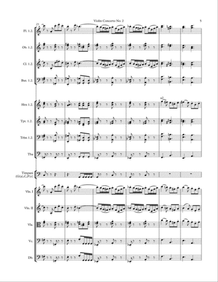 Violin Concerto No. 2 Score and parts Large Ensemble scores gallery preview page 5