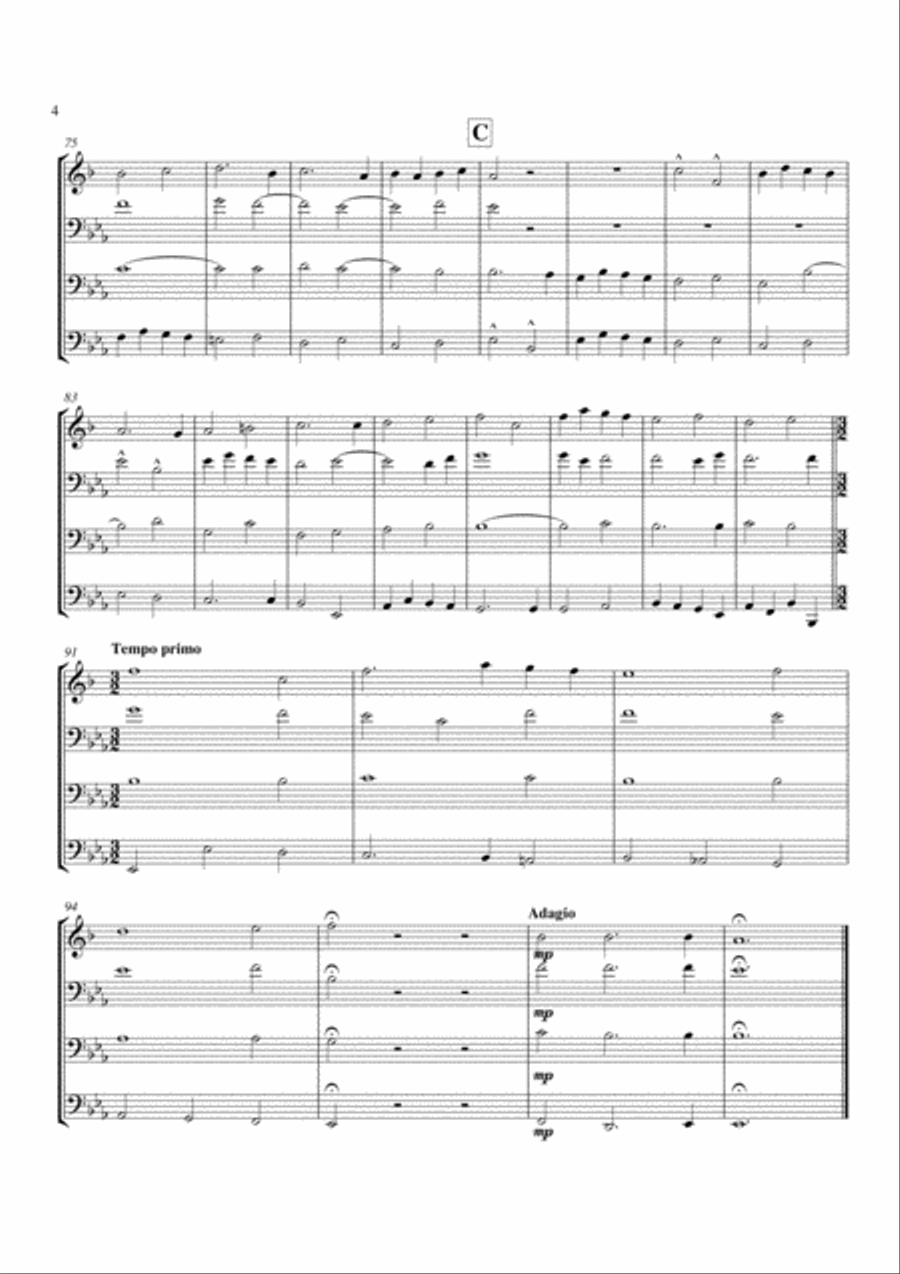 Quatricinia from Tower Music of 1696 Bass Trombone scores gallery preview page 4