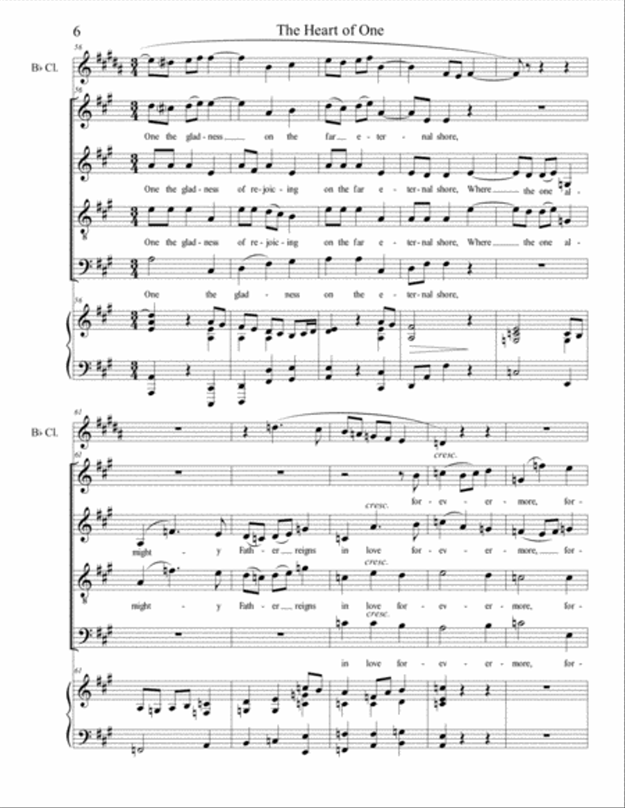 The Heart of One (SATB/piano/clarinet) - Brenda Portman 4-Part scores gallery preview page 6