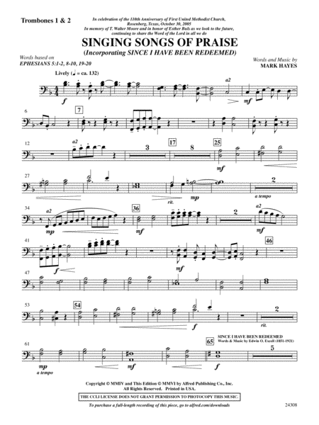 Singing Songs of Praise: 1st & 2nd Trombones