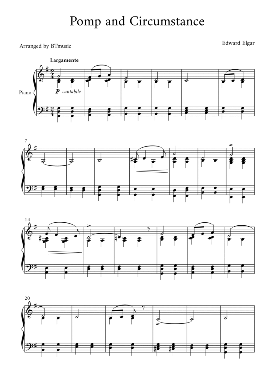 Pomp and Circumstance - Edward Elgar Chamber Music - Digital Sheet Music