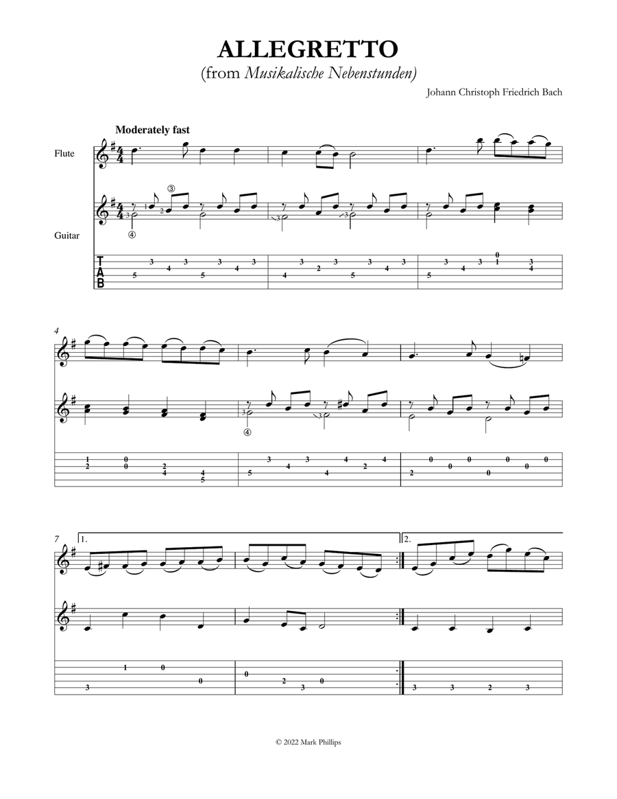 Allegretto (from Musikalische Nebenstunden)