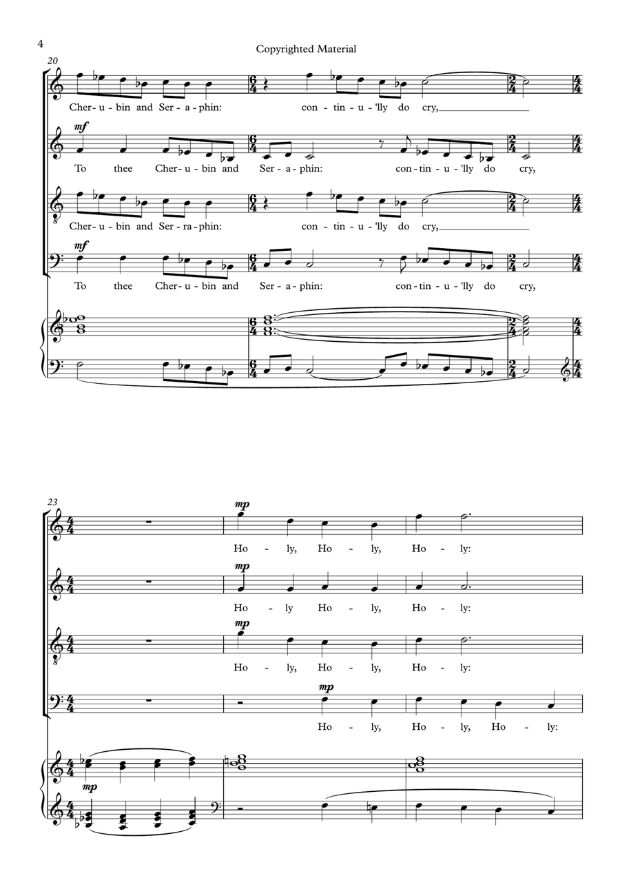Te Deum and Benedictus 4-Part scores gallery preview page 4