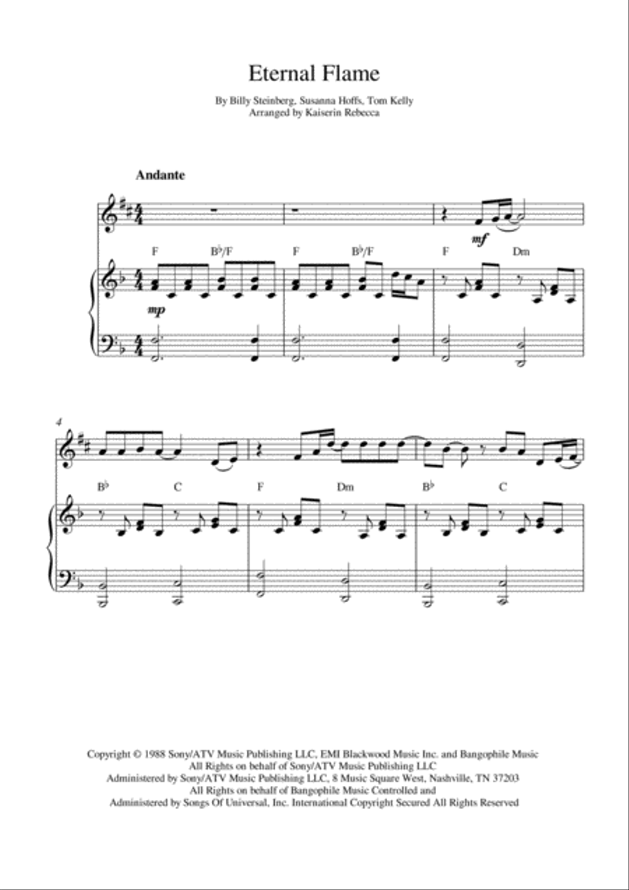 Eternal Flame Alto Saxophone scores gallery preview page 1