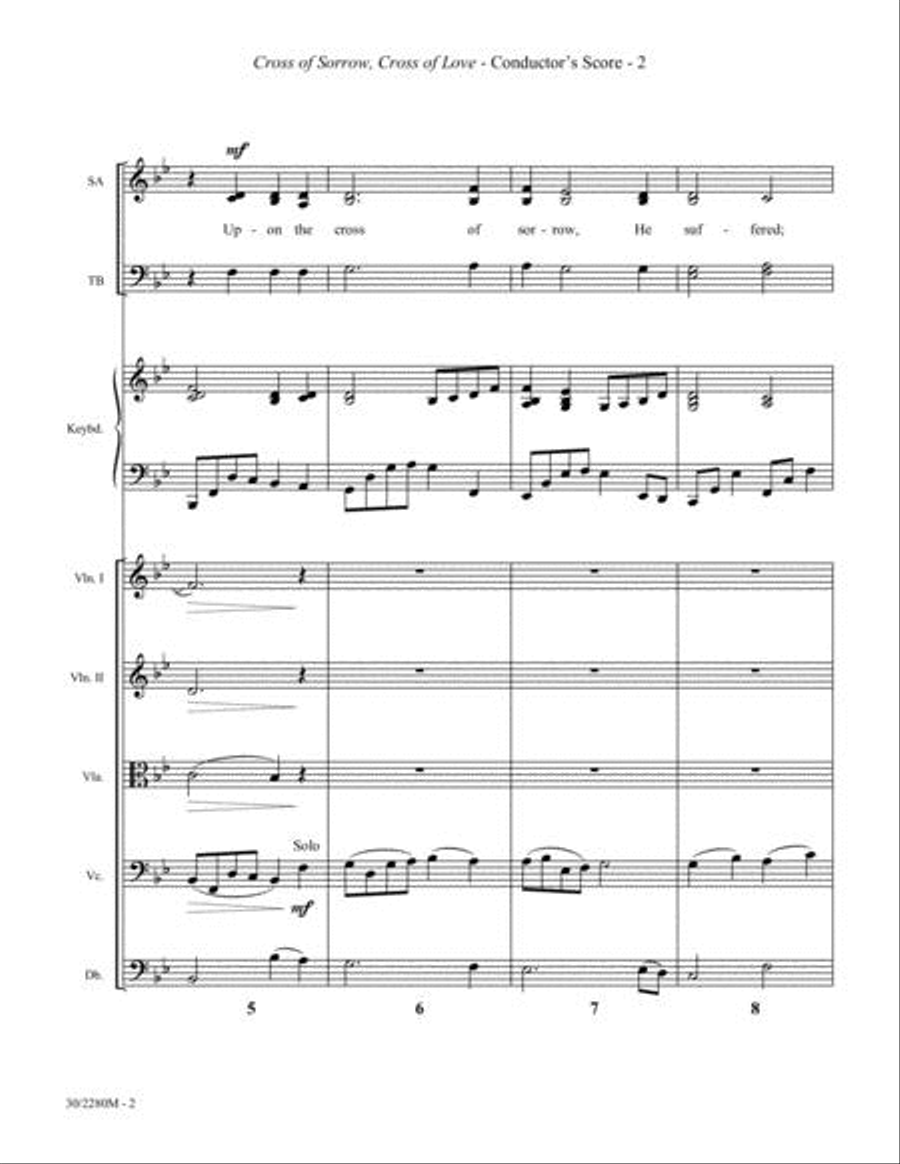Cross of Sorrow, Cross of Love - String Orchestra Score and Parts Choir scores gallery preview page 3