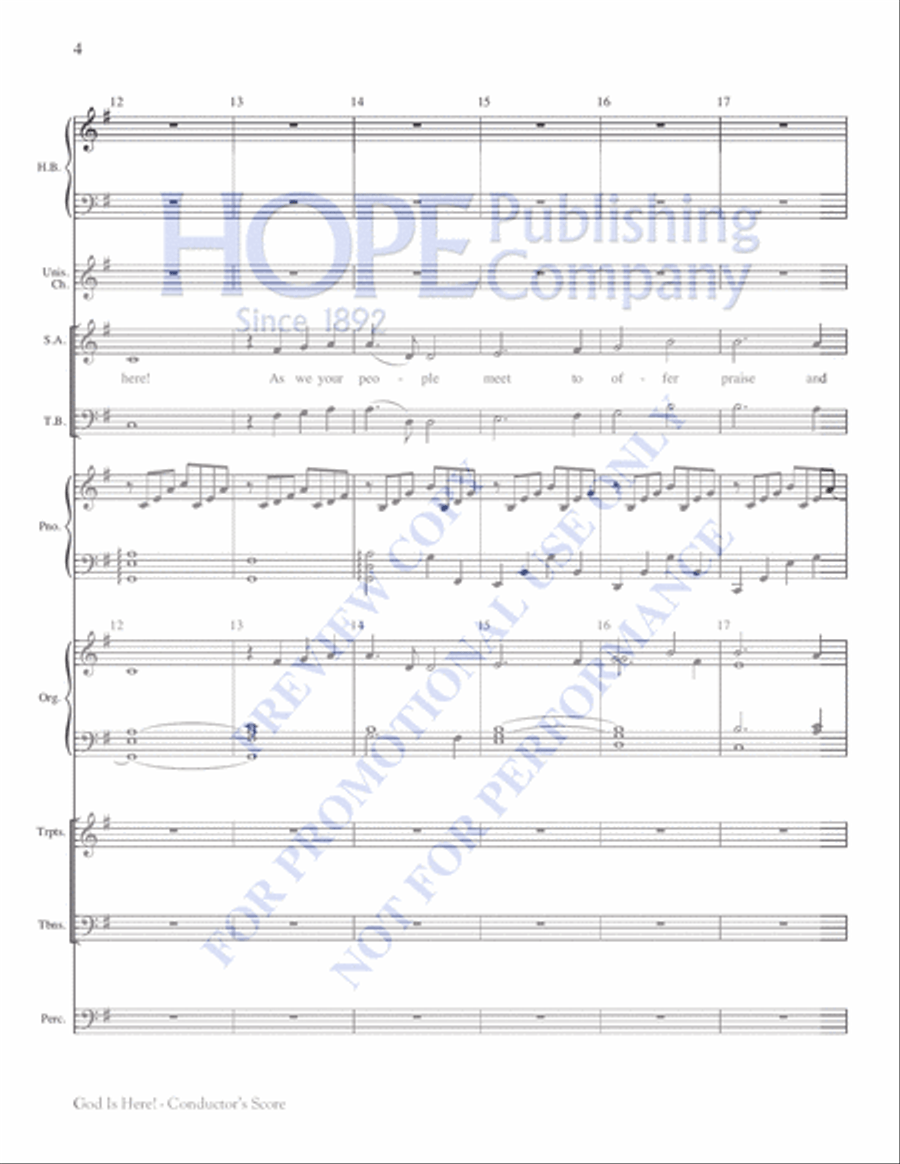 God Is Here! 4-Part scores gallery preview page 4