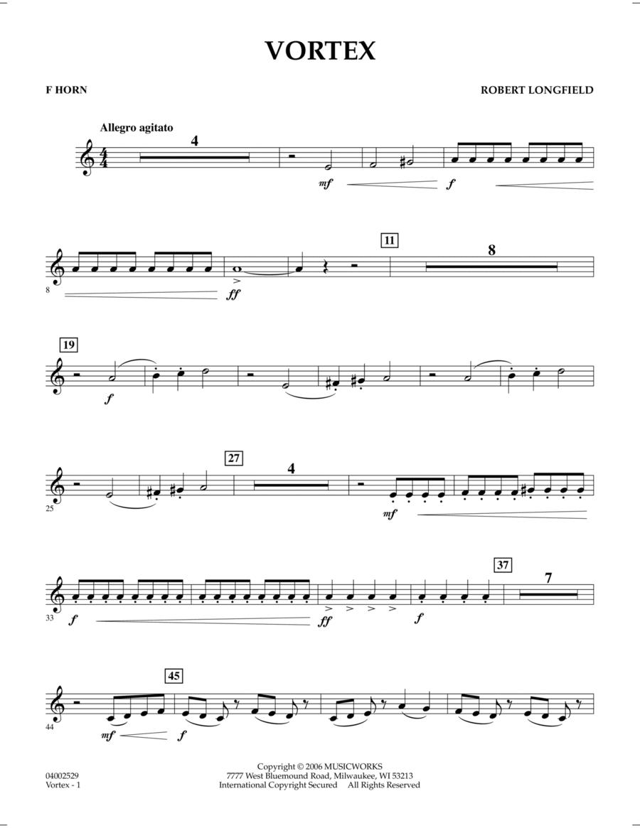 Vortex - F Horn Horn scores gallery preview page 1