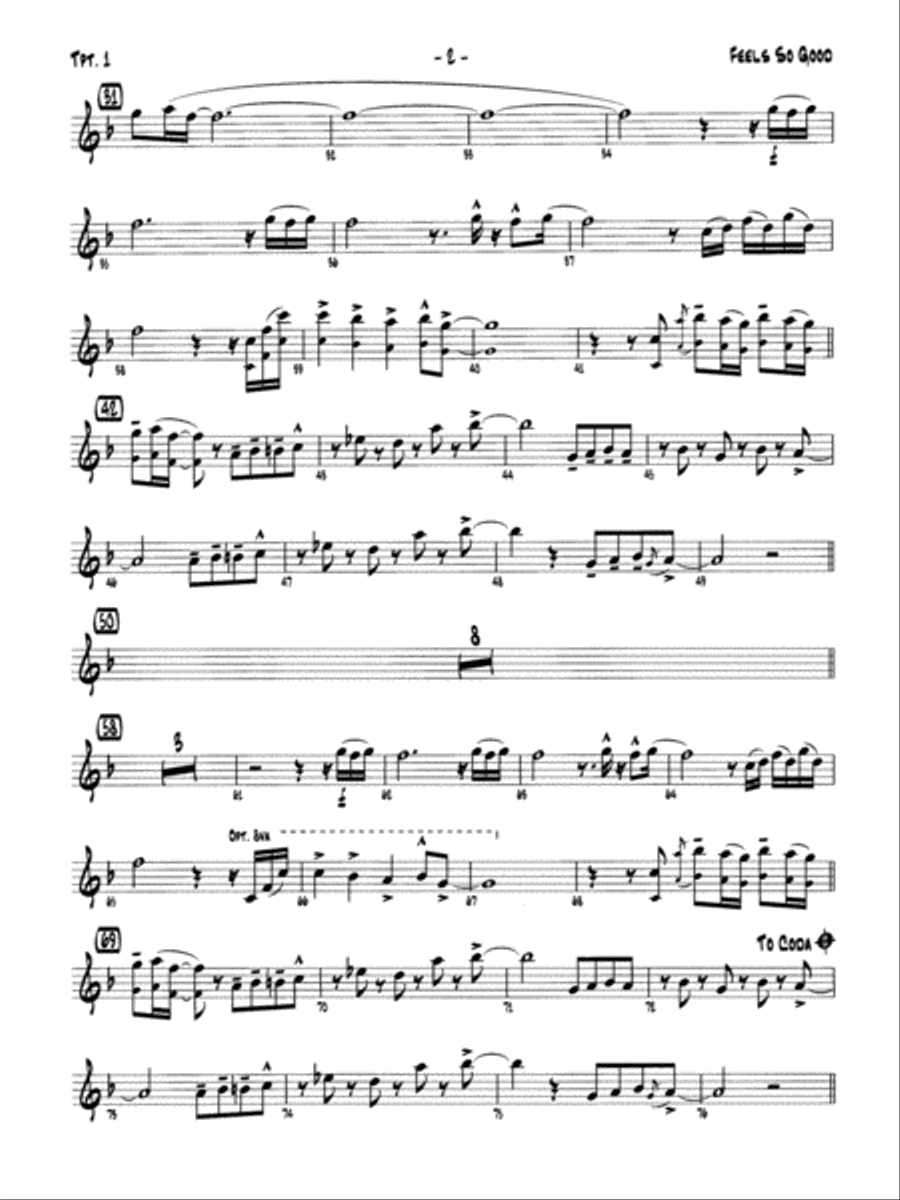 Feels So Good: 1st B-flat Trumpet Jazz Ensemble scores gallery preview page 2