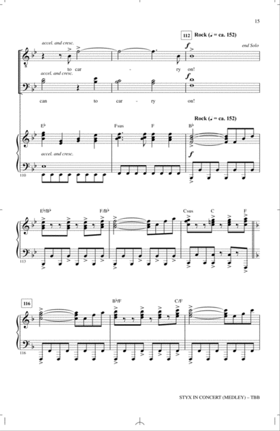 Styx In Concert (Medley) 3-Part scores gallery preview page 14
