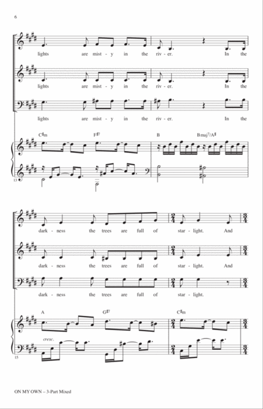 On My Own (from Les Miserables) (arr. Mac Huff) 3-Part scores gallery preview page 4