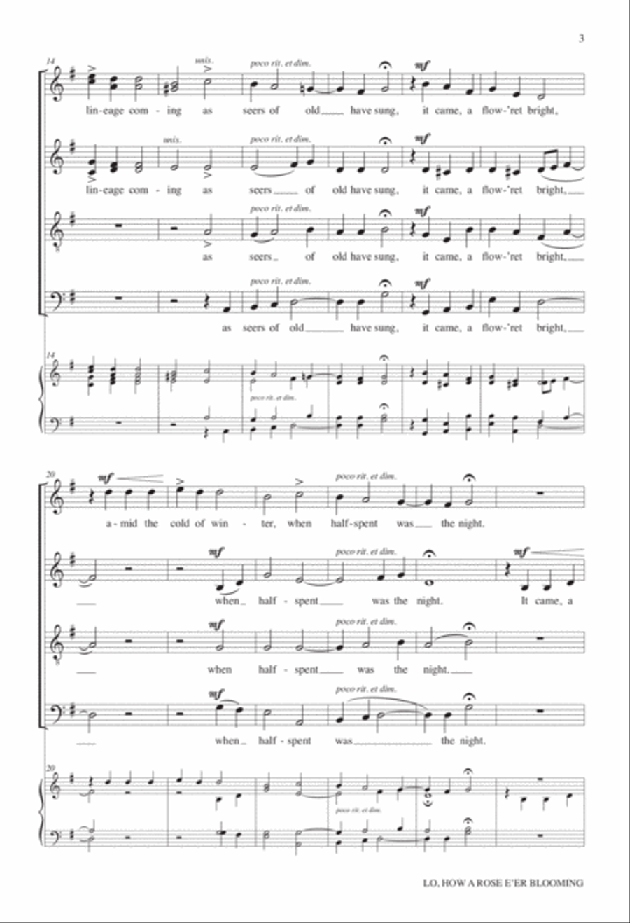 Lo How a Rose E'er Blooming Divisi scores gallery preview page 4