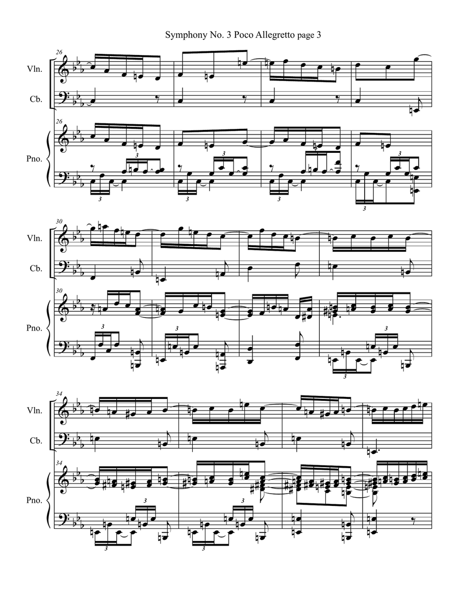 Symphony No.3, Op.90: III. Poco allegretto Small Ensemble scores gallery preview page 3