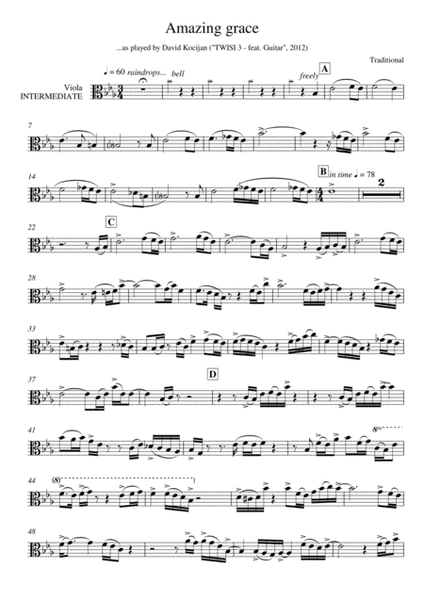 Amazing grace (guitar & viola) - INTERMEDIATE image number null