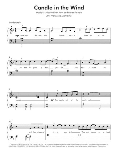 Candle In The Wind (Easy Piano) image number null