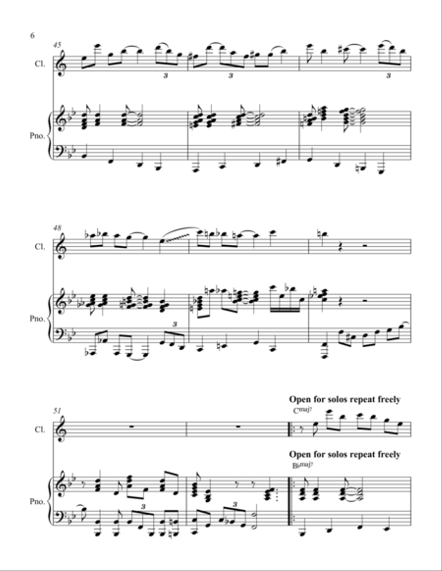 Basin Street Blues Clarinet Solo scores gallery preview page 6