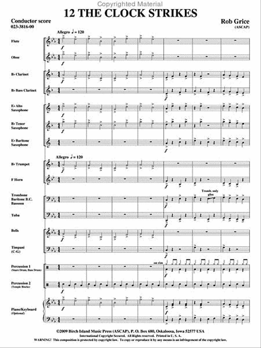 12 The Clock Strikes Concert Band scores gallery preview page 2