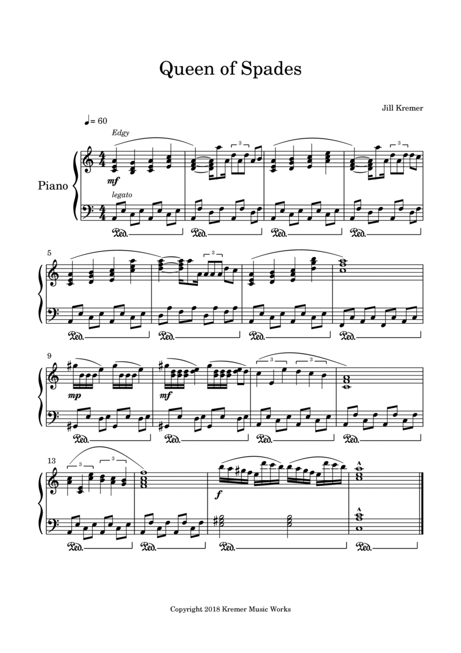 Queen of Spades Piano Method scores gallery preview page 1