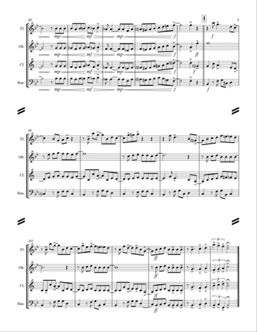 Blue Moon Woodwind Quartet scores gallery preview page 6