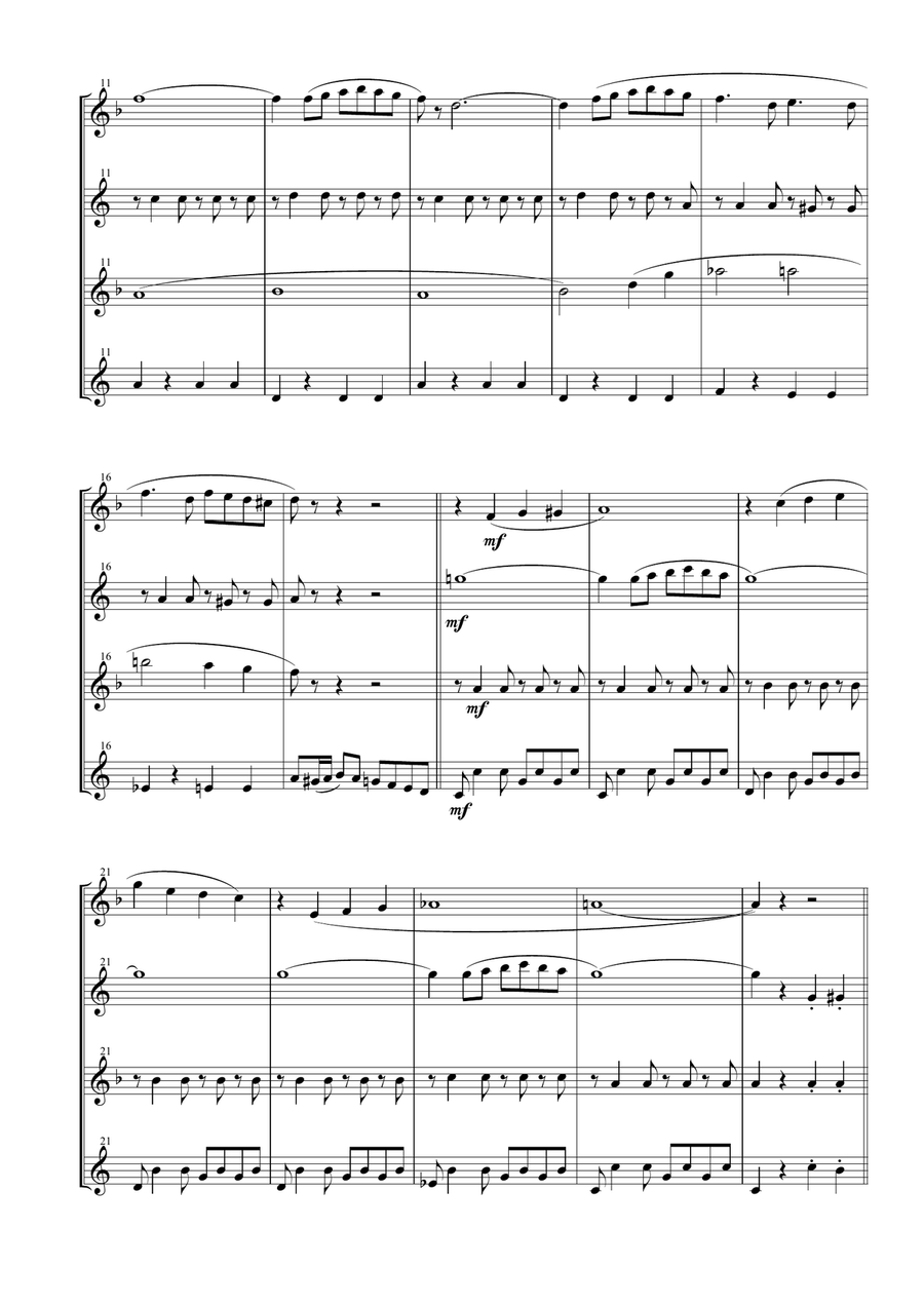 Life Is Beautiful (la Vita E Bella) Woodwind Quartet scores gallery preview page 4