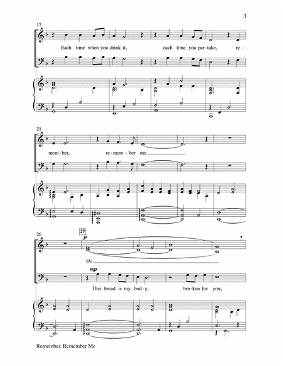 Remember, Remember Me Remember, Remember Me 3-Part scores gallery preview page 3
