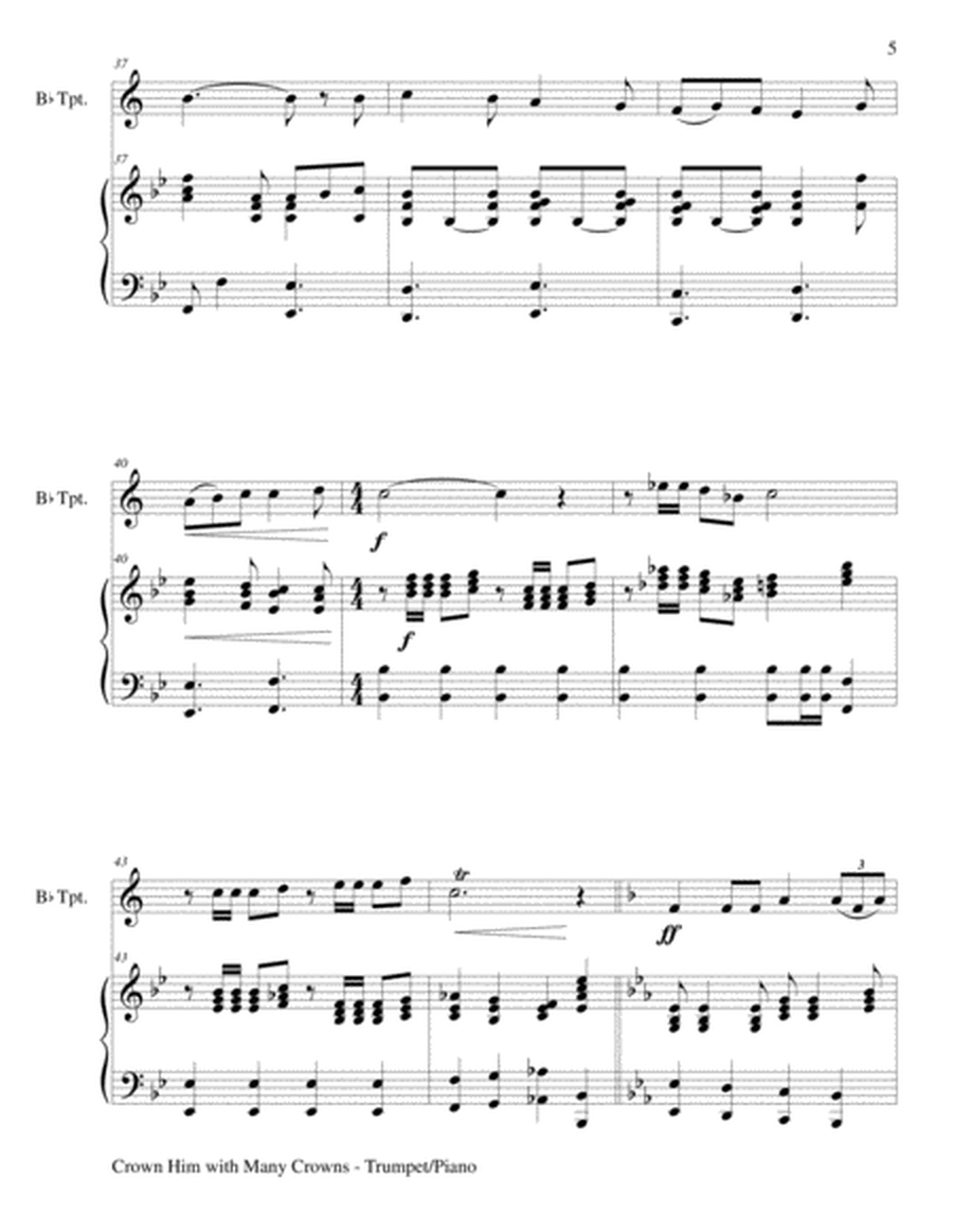 CROWN HIM WITH MANY CROWNS (Duet – Bb Trumpet and Piano/Score and Parts) image number null