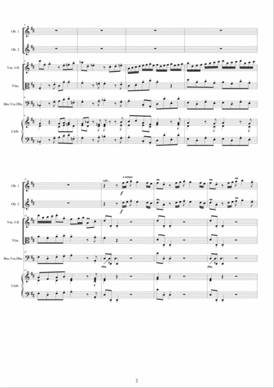 Handel - Concerto Grosso in D major No.6 Op.3 HWV 317 for Winds, Strings and Cembalo - Score and Par Chamber Orchestra scores gallery preview page 2