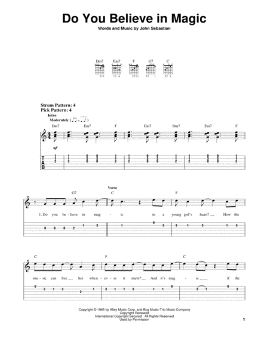 Do You Believe In Magic Acoustic Guitar scores gallery preview page 1