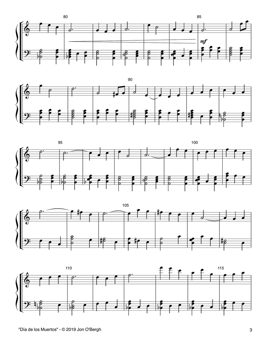 Dia de los Muertos - Haunting Waltz Easy Piano scores gallery preview page 4