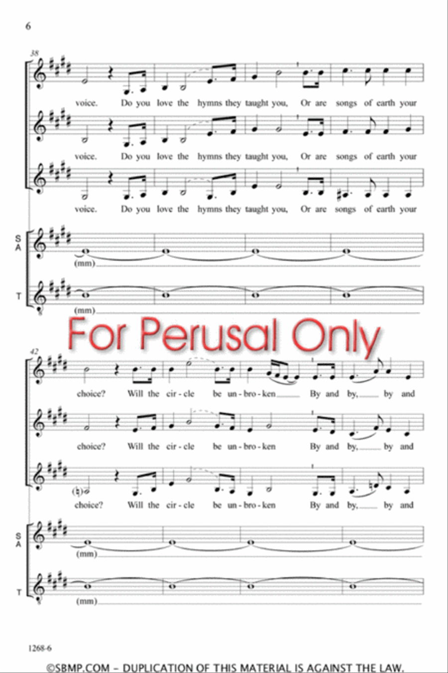 Will the circle be unbroken? - SATB Octavo 4-Part scores gallery preview page 5