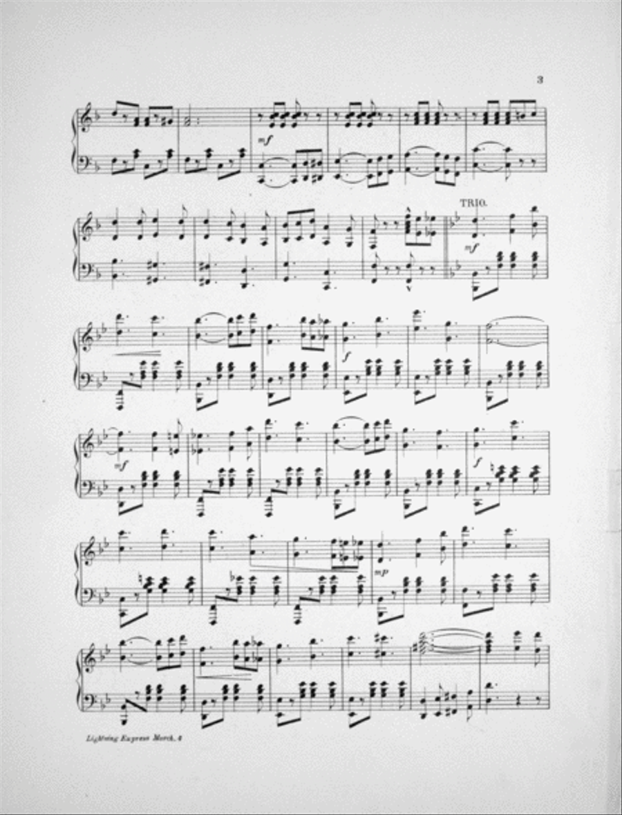 Lightning Express March-Two Step Piano Solo scores gallery preview page 3