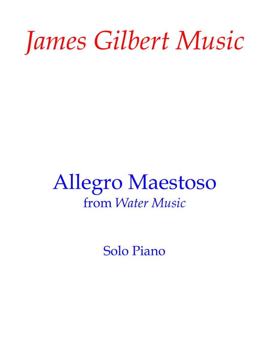 Allegro Maestoso from Water Music Piano Method scores gallery preview page 1