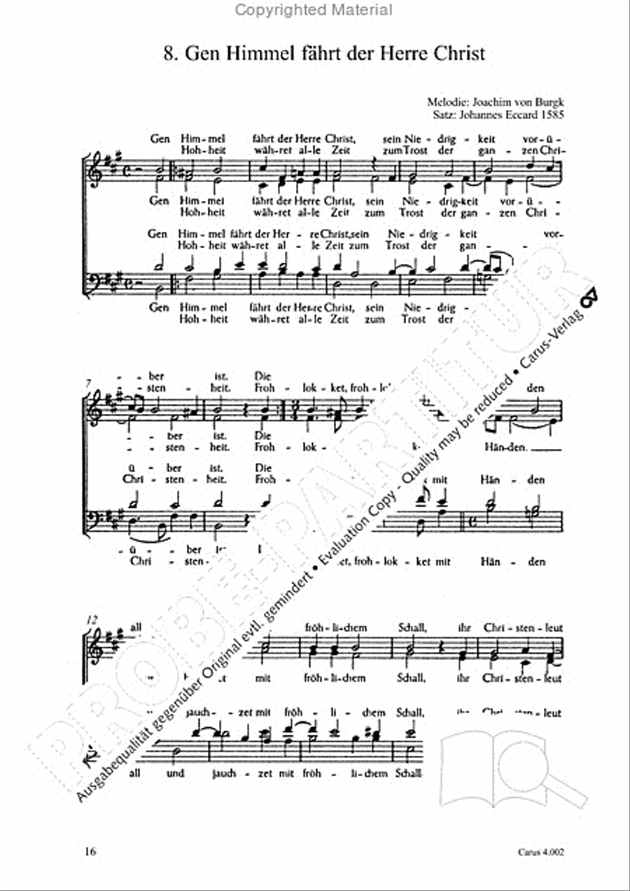 Eccard: 29 Choralbearbeitungen Collection / Songbook scores gallery preview page 17