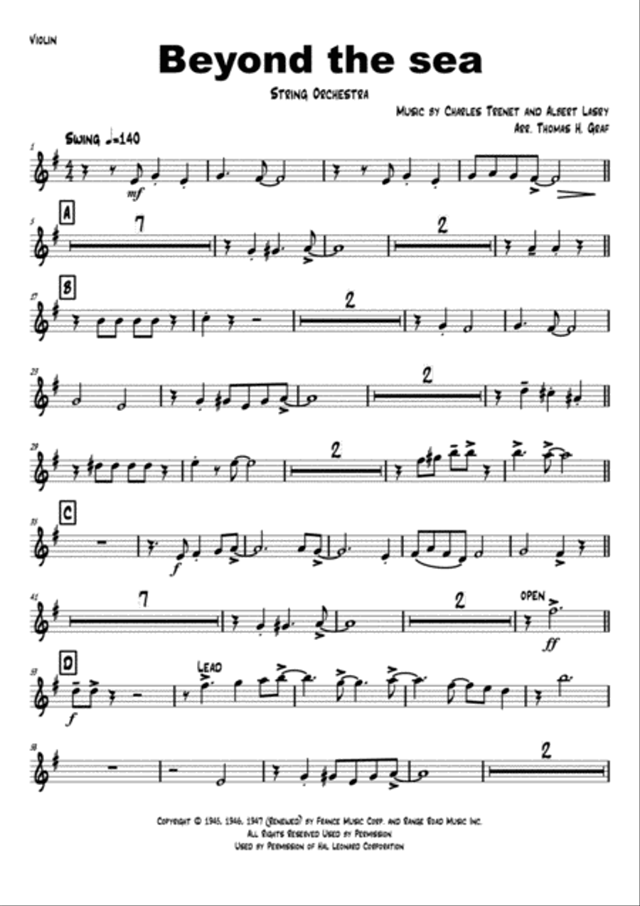 Beyond The Sea String Quartet scores gallery preview page 6