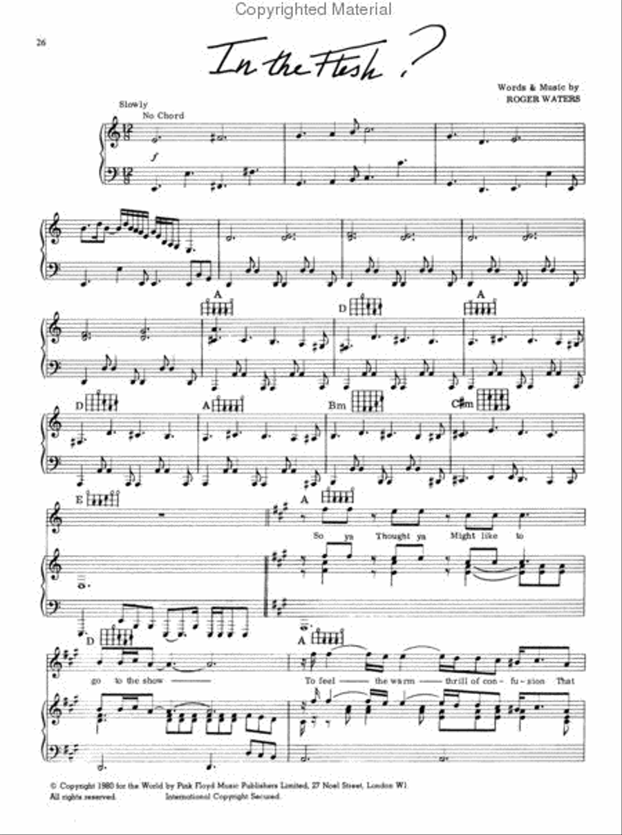 Pink Floyd – The Wall Piano, Vocal, Guitar scores gallery preview page 3