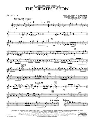 The Greatest Show (arr. Paul Murtha) - Bb Clarinet 1