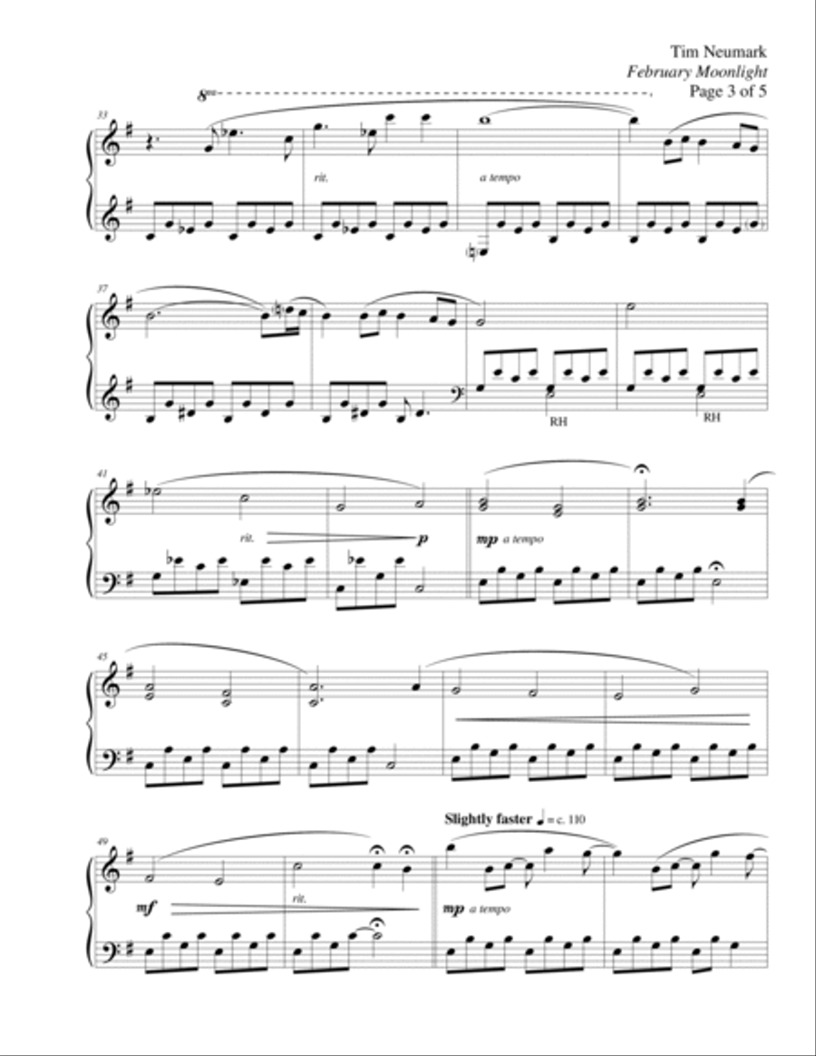 February Moonlight Piano Solo scores gallery preview page 3