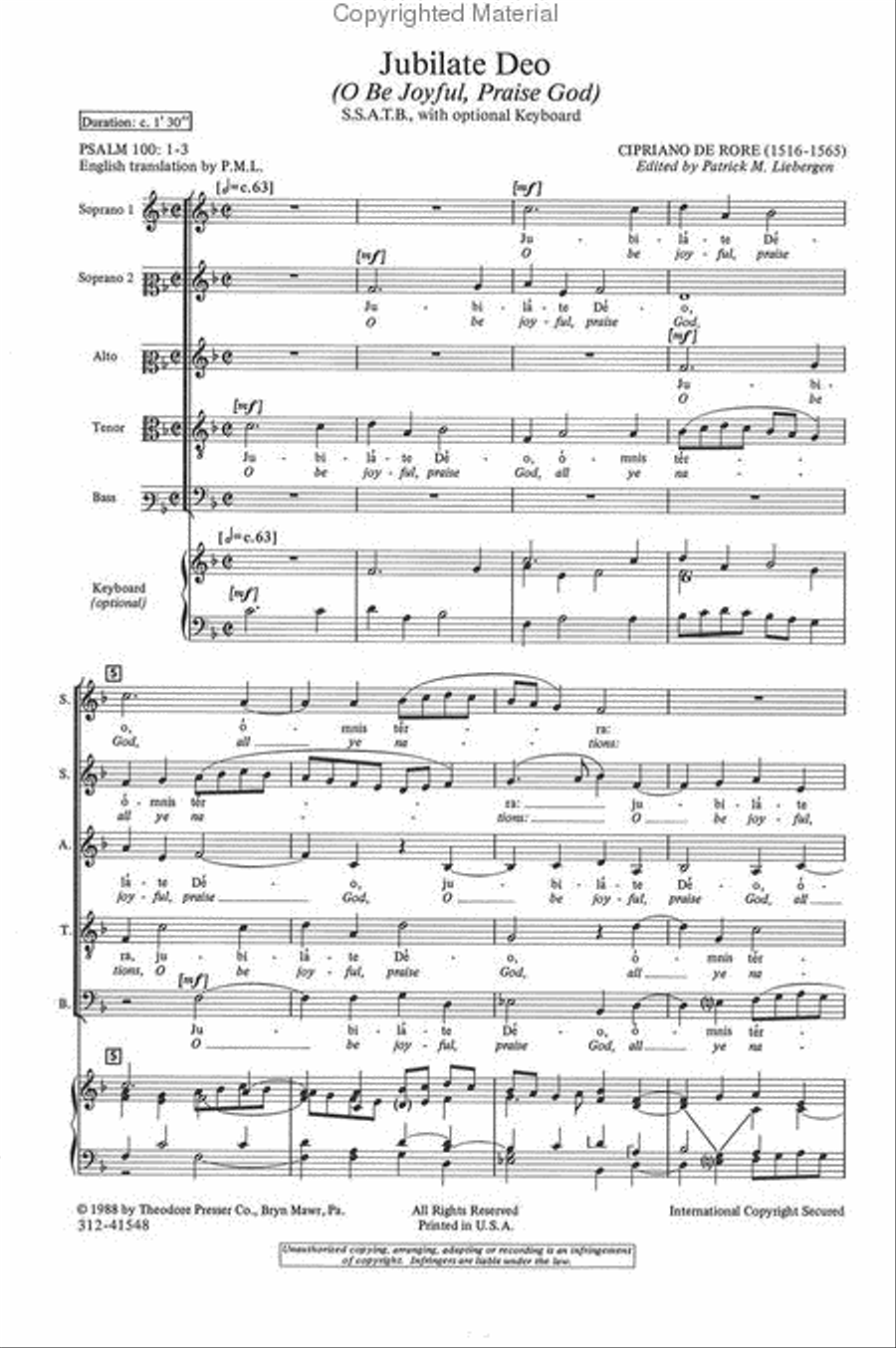 Jubilate Deo SSATB scores gallery preview page 2