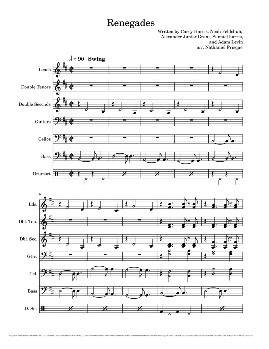 Renegades Steel Drum Band scores gallery preview page 1