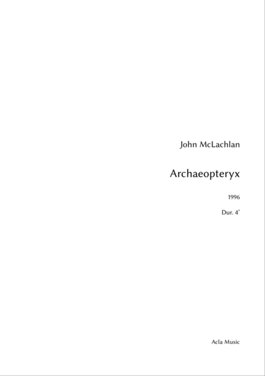 Archaeopteryx Piano Solo scores gallery preview page 1