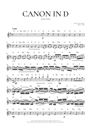 Book cover for Canon in D (Violin Solo) - Johann Pachelbel