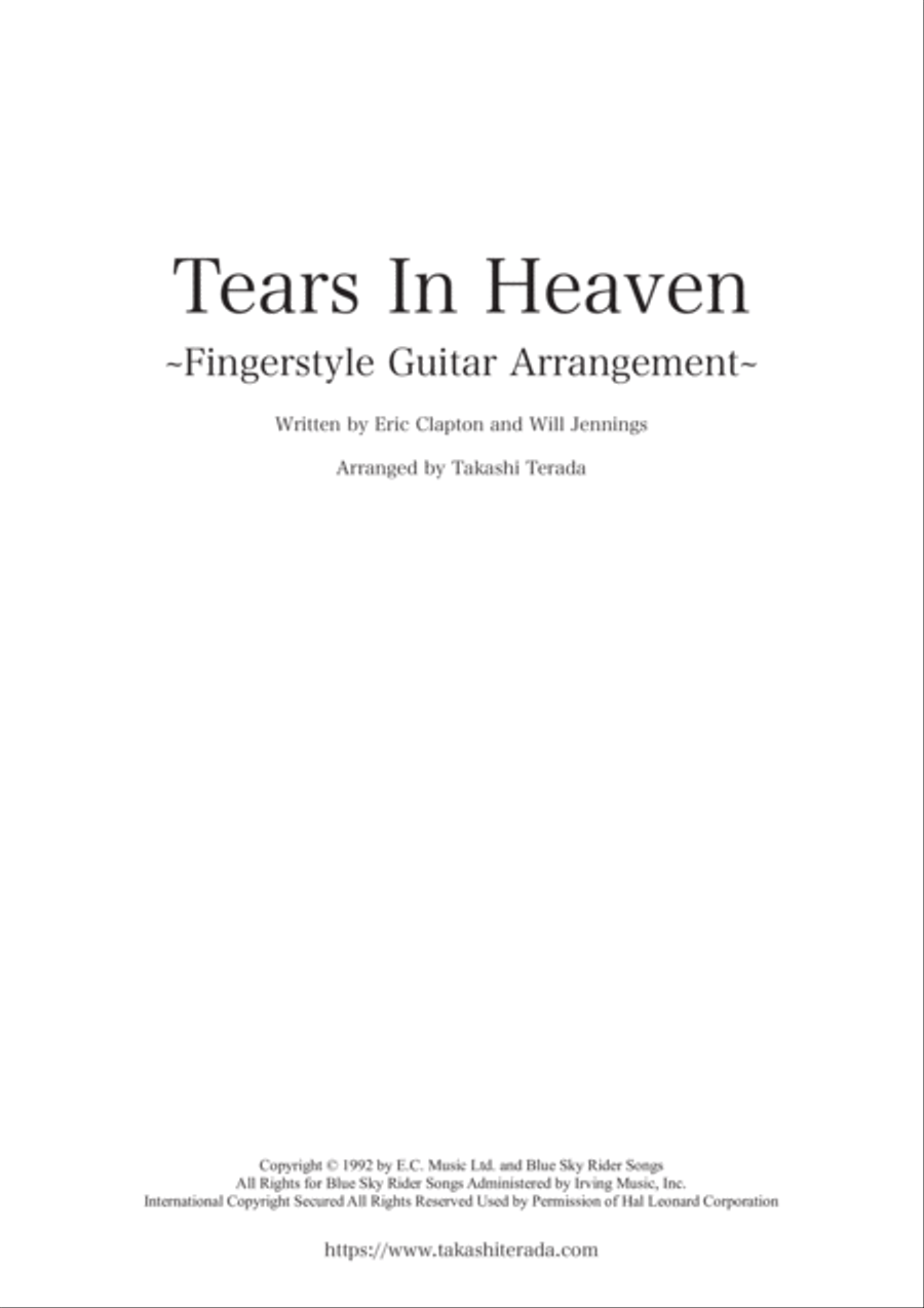 Tears In Heaven Guitar Tablature scores gallery preview page 1