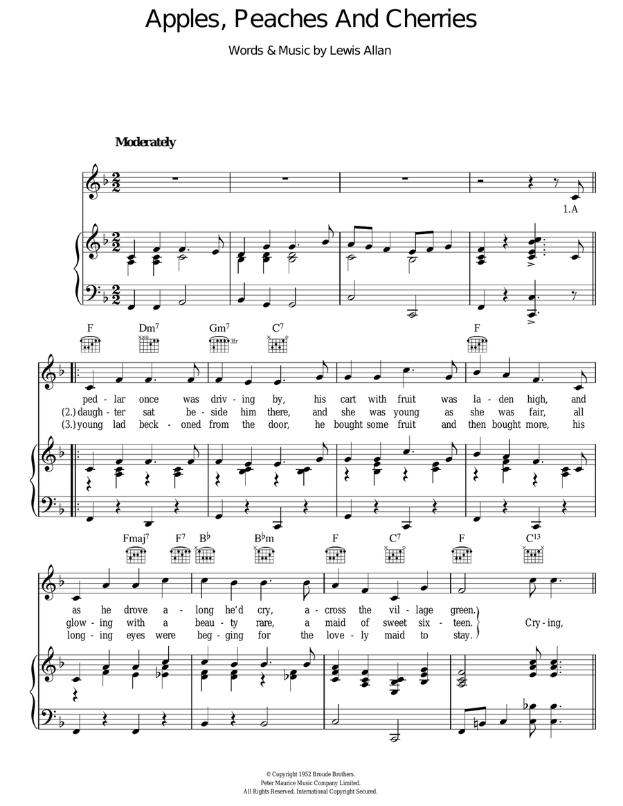 Apples, Peaches And Cherries Acoustic Guitar scores gallery preview page 1